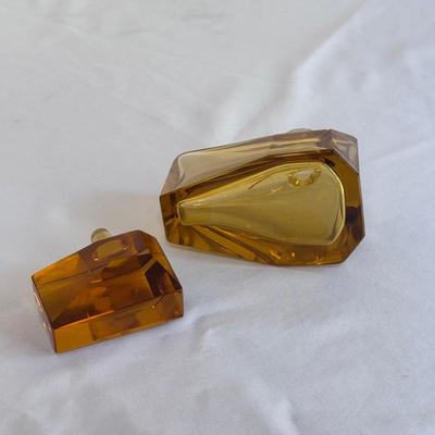 Four Moser Amber Art Glass Pieces (LR-DZ)