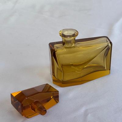 Four Moser Amber Art Glass Pieces (LR-DZ)