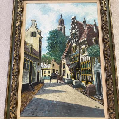 Large Quaint Village Painting (PB-BM)