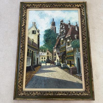 Large Quaint Village Painting (PB-BM)