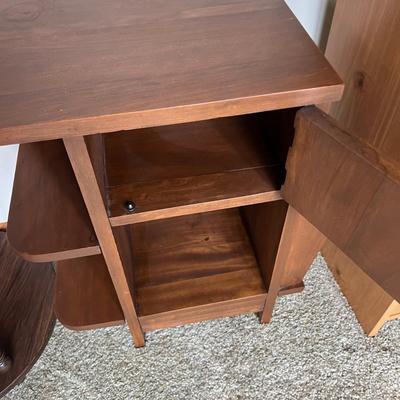 2 Vintage MCM Tables - Plant Stand, Side Table