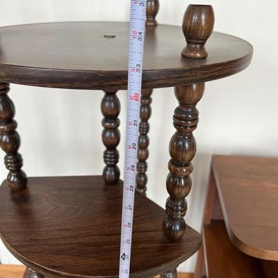 2 Vintage MCM Tables - Plant Stand, Side Table