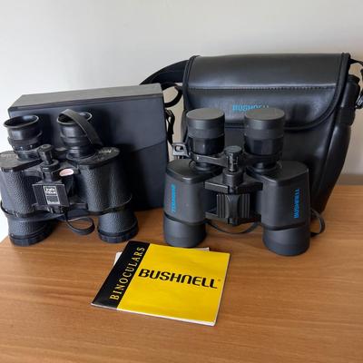 2 Pairs Bushnell Binoculars w Cases