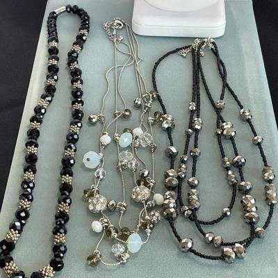 4 Crystal or Glass Necklaces