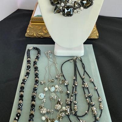 4 Crystal or Glass Necklaces