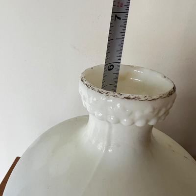 3 Antique Milk Glass Lot - Antique Victorian Hand Painted Egg, Vase, Indian Chief Plate