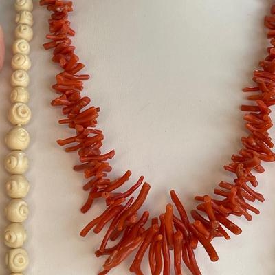 2 Vintage Necklaces - Branch Coral