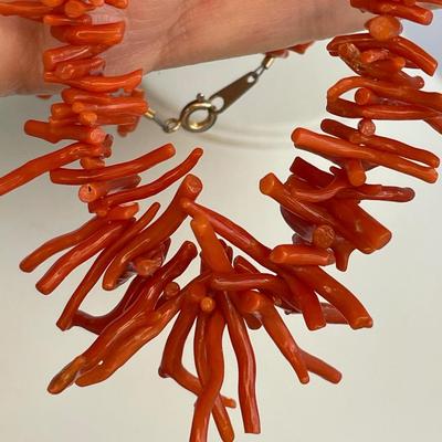 2 Vintage Necklaces - Branch Coral