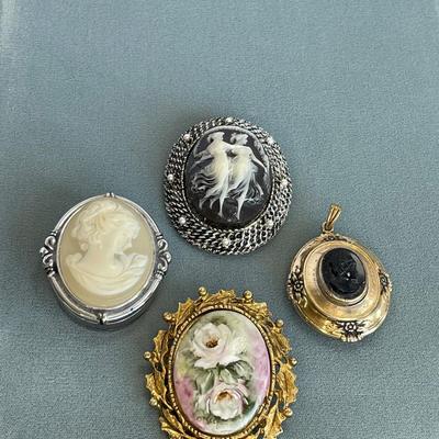 Vintage Pins, Locket and Estee Perfume