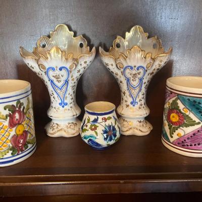 Handpainted vases and decor