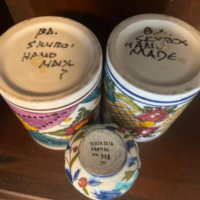 Handpainted vases and decor