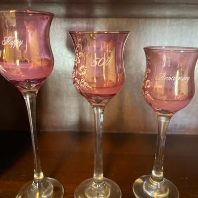 Vases, carnival, glass, and candlesticks