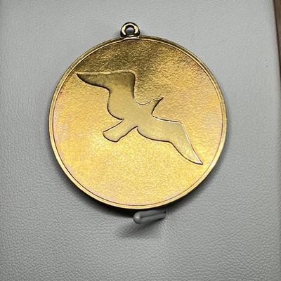 1973 SEAGULL Jonathan Livingston Bartlett 24k Gold Over Sterling Silver Pendant