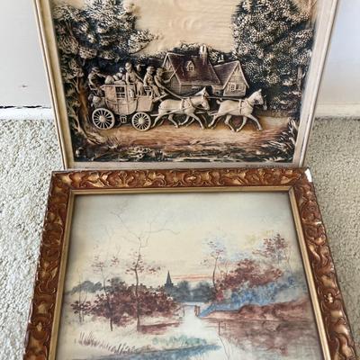 Chalkware and watercolor