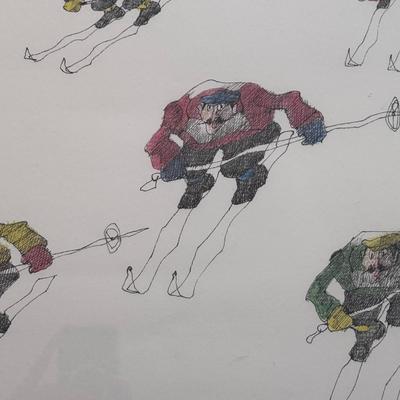 Five Framed Paul Flora Pencil Signed Prints (LR-DZ)
