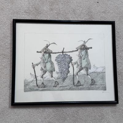 Five Framed Paul Flora Pencil Signed Prints (LR-DZ)