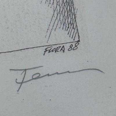 Five Framed Paul Flora Pencil Signed Prints (LR-DZ)