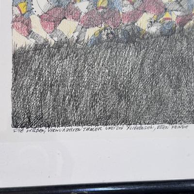 Five Framed Paul Flora Pencil Signed Prints (LR-DZ)