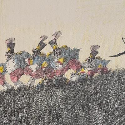 Five Framed Paul Flora Pencil Signed Prints (LR-DZ)