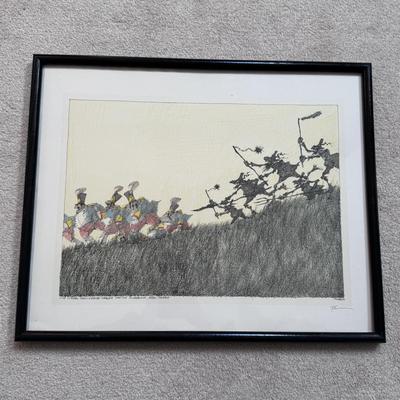 Five Framed Paul Flora Pencil Signed Prints (LR-DZ)