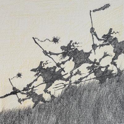 Five Framed Paul Flora Pencil Signed Prints (LR-DZ)