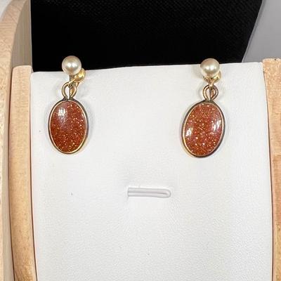 Vintage Gold Filled Jewlery Lot - Van Dell Goldstone Pearl Set, GF Necklace, GF Earrings