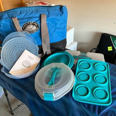 Freezer bag with Silicone baking assortment w/cover, strainer