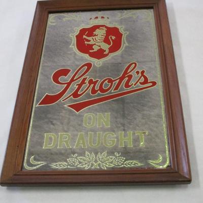 Stroh's On Draught Mirror Sign