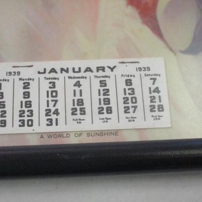 1939 January Calendar Camel Chesterfield Old Gold Lucky Strike
