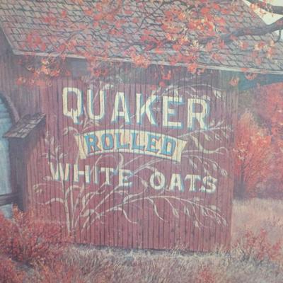Quaker White Oats Rolled Adverting Print