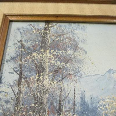 Vintage Winter Landscape Painting Signed By The Artist