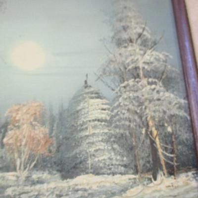 Vintage Winter Landscape Painting Signed By The Artist