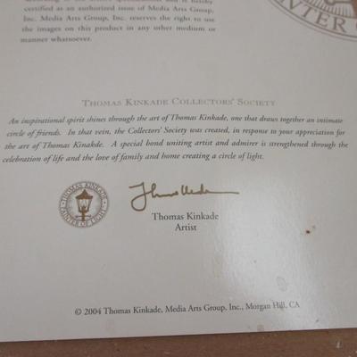 Pair Of Thomas Kinkade Collector's Society Prints COA On The Back