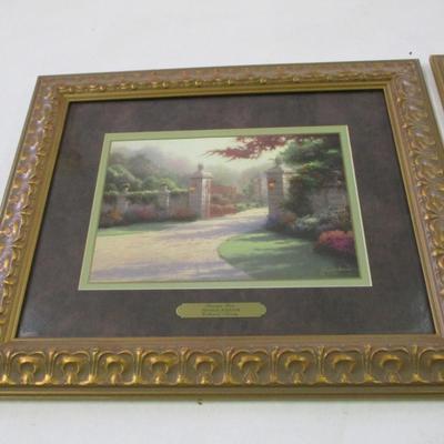 Pair Of Thomas Kinkade Collector's Society Prints COA On The Back