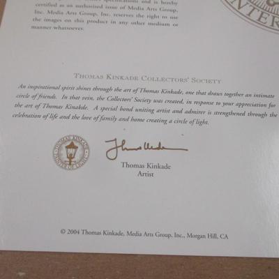 Pair Of Thomas Kinkade Collector's Society Prints COA On The Back