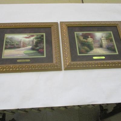 Pair Of Thomas Kinkade Collector's Society Prints COA On The Back