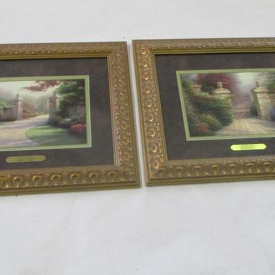 Pair Of Thomas Kinkade Collector's Society Prints COA On The Back