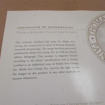 Pair Of Thomas Kinkade Collector's Society Prints COA On The Back