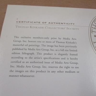 Pair Of Thomas Kinkade Collector's Society Prints COA On The Back