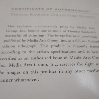 Pair Of Thomas Kinkade Collector's Society Prints COA On The Back