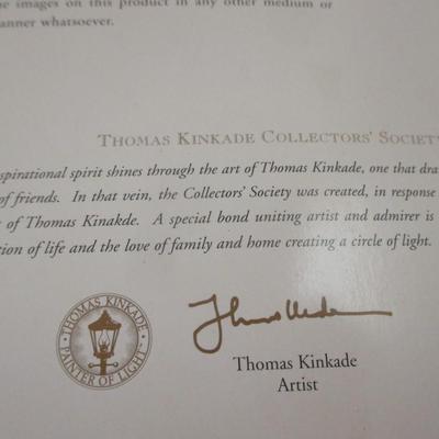 Pair Of Thomas Kinkade Collector's Society Prints COA On The Back