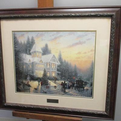 Thomas Kinkade Victorian Christmas Library Edition Print COA On The Back