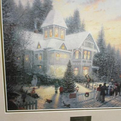 Thomas Kinkade Victorian Christmas Library Edition Print COA On The Back