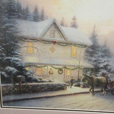 Thomas Kinkade Victorian Christmas IV Print Library Edition COA On The Back