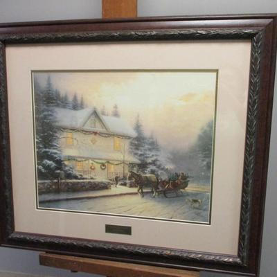 Thomas Kinkade Victorian Christmas IV Print Library Edition COA On The Back