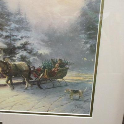 Thomas Kinkade Victorian Christmas IV Print Library Edition COA On The Back