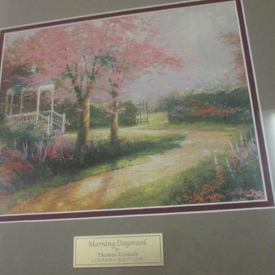 Thomas Kinkade Morning Dogwood & Stillwater Cottage Print Library Edition COA On The Back
