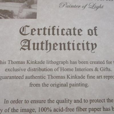 Thomas Kinkade Morning Dogwood & Stillwater Cottage Print Library Edition COA On The Back