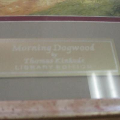 Thomas Kinkade Morning Dogwood & Stillwater Cottage Print Library Edition COA On The Back