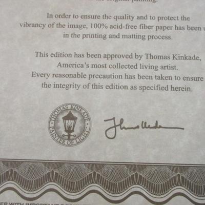 Thomas Kinkade Morning Dogwood & Stillwater Cottage Print Library Edition COA On The Back